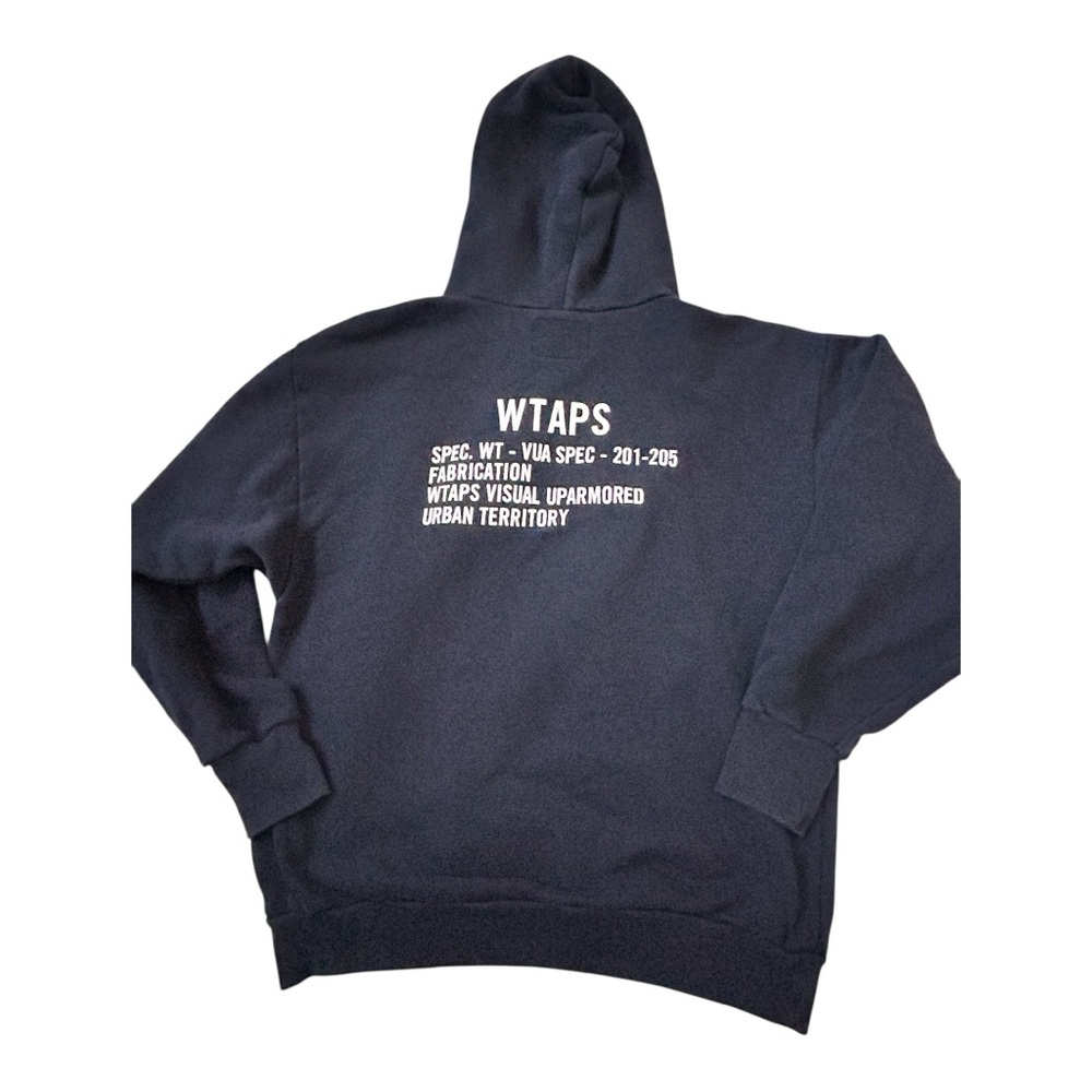 WTAPS Navy Pullover Hoodie Size 1X Made in Japan Back Graphic Streetwear